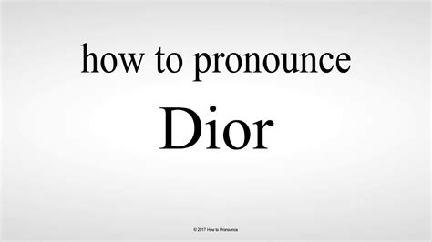 how do you pronounce dior|Dior how to say.